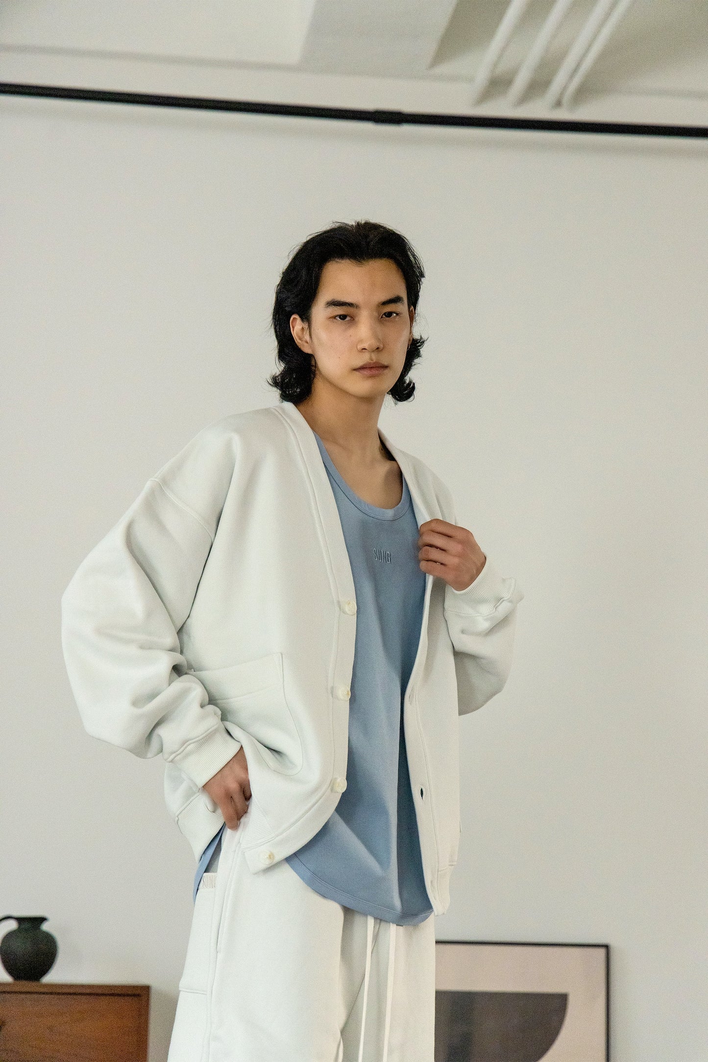 BRUSHED SWEAT CARDIGAN