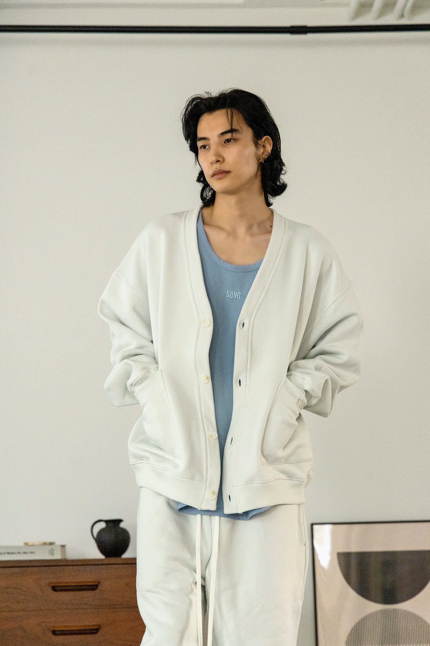 BRUSHED SWEAT CARDIGAN