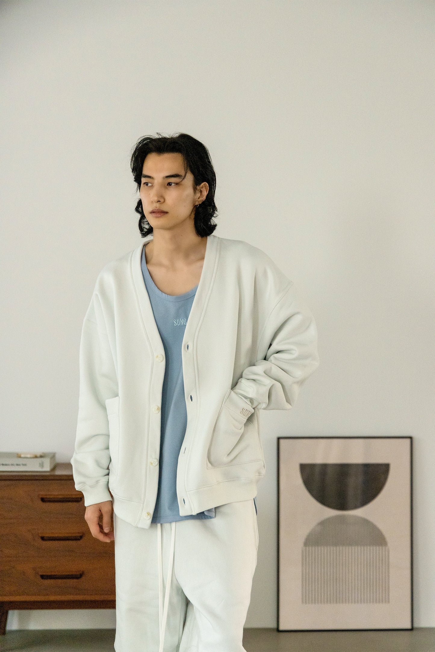 BRUSHED SWEAT CARDIGAN