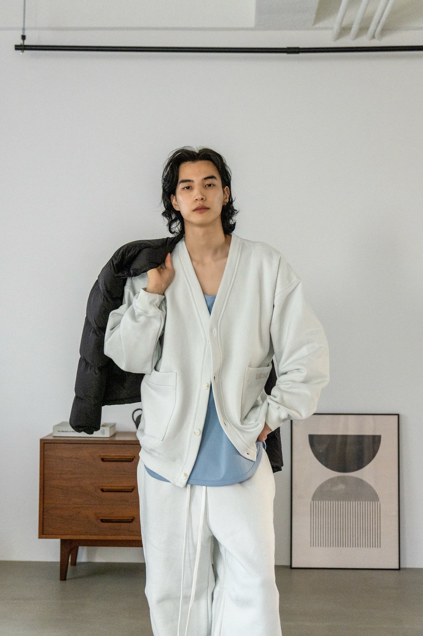 BRUSHED SWEAT CARDIGAN