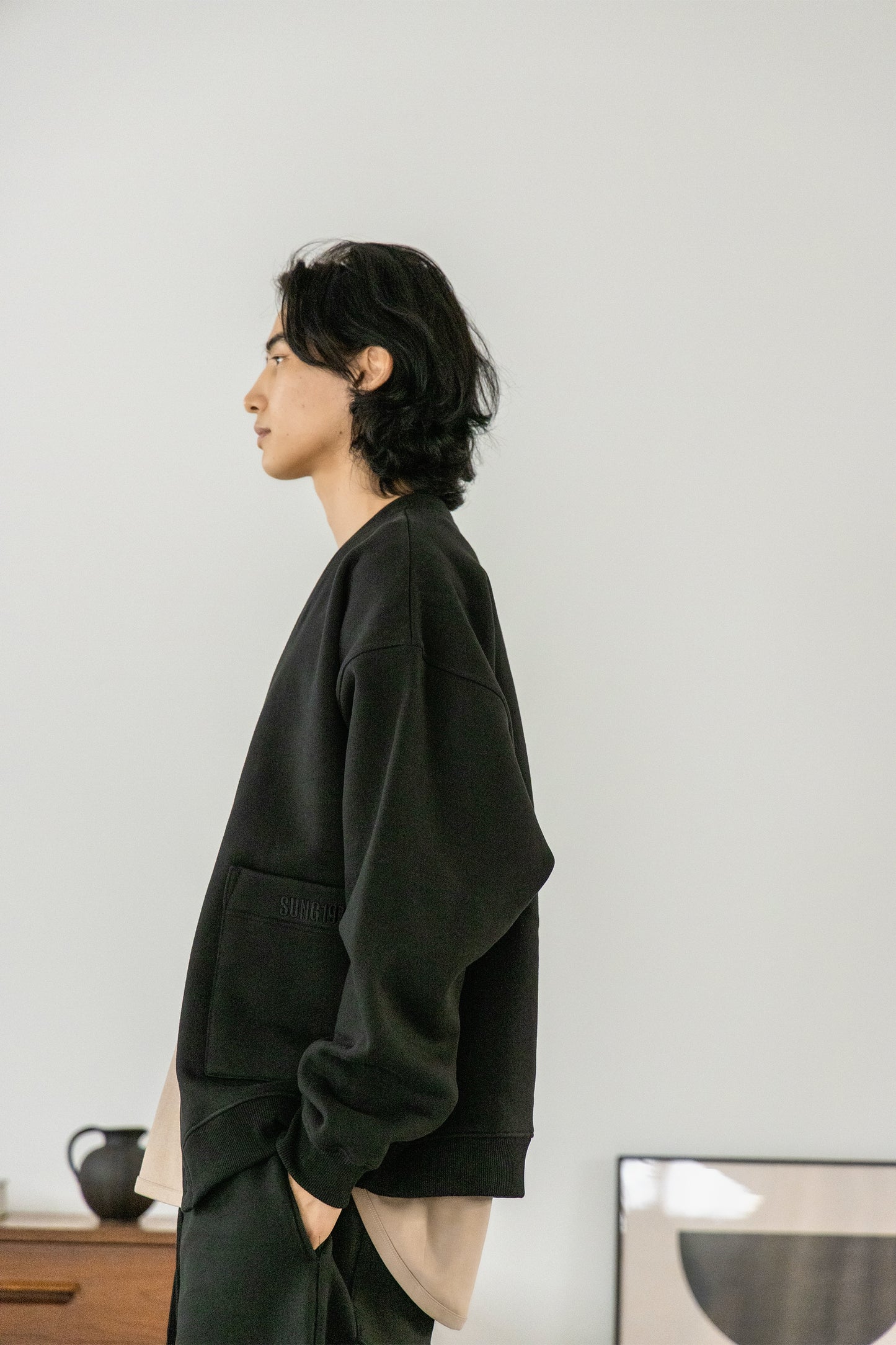 BRUSHED SWEAT CARDIGAN