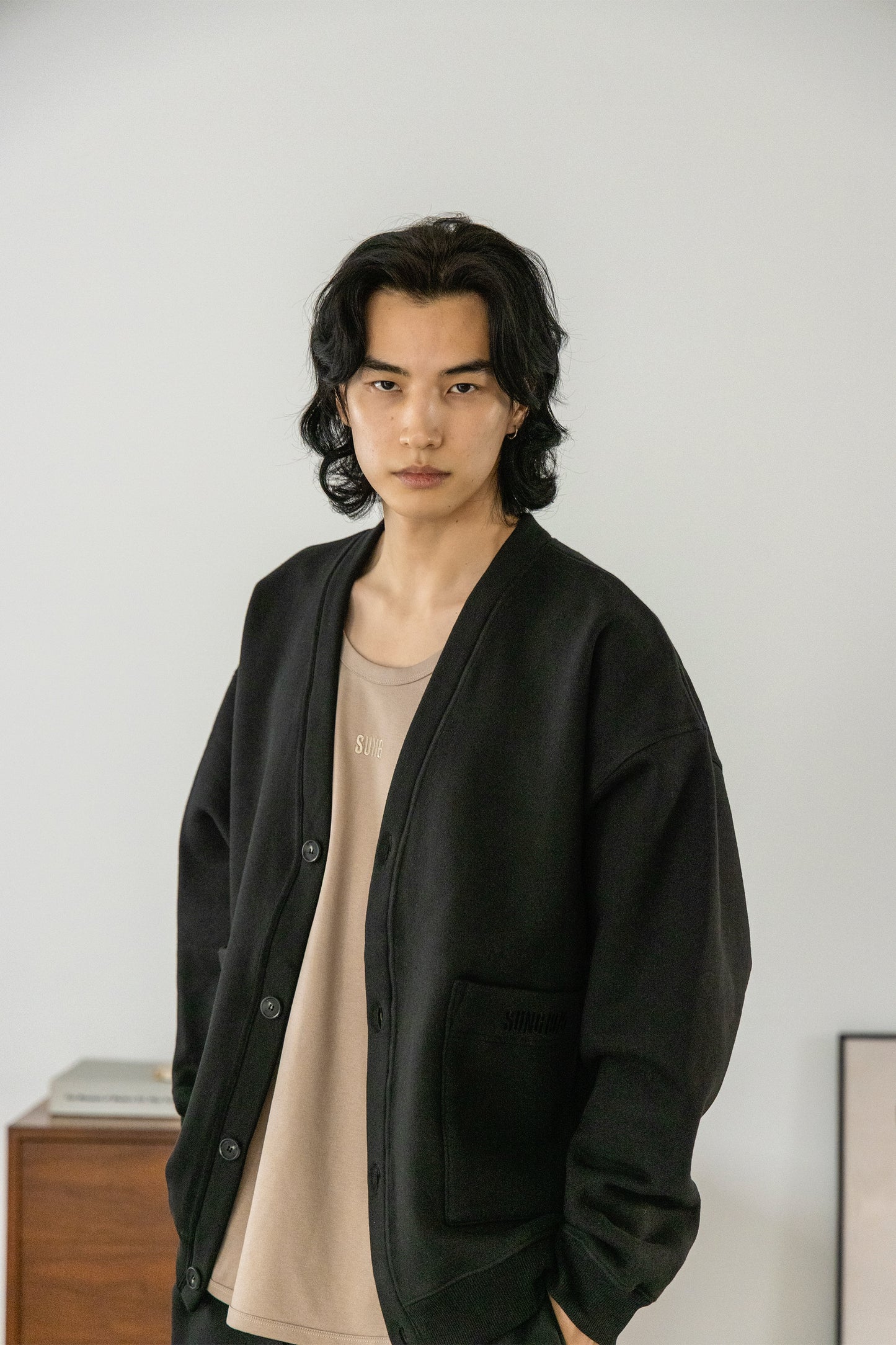 BRUSHED SWEAT CARDIGAN