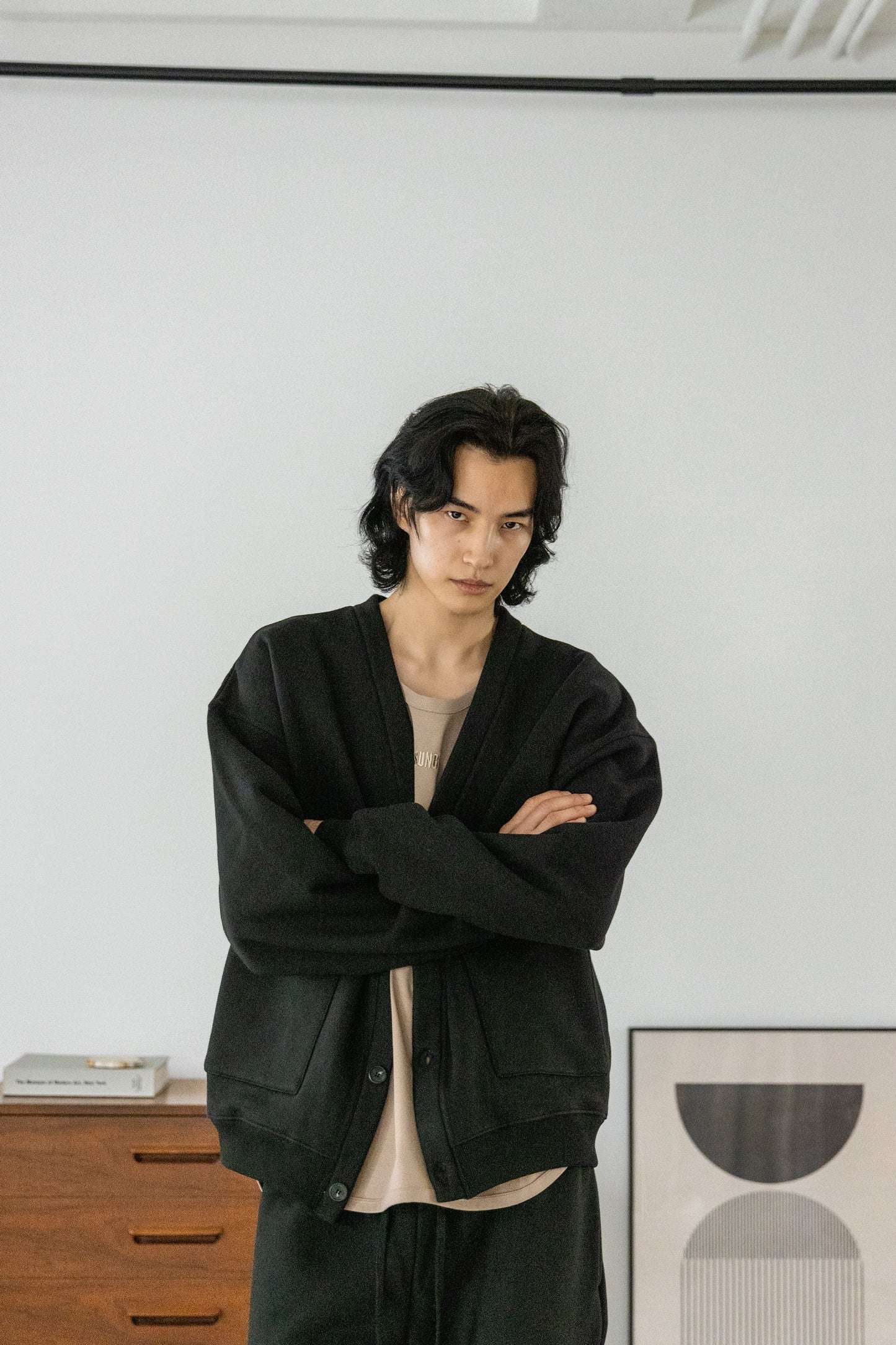 BRUSHED SWEAT CARDIGAN