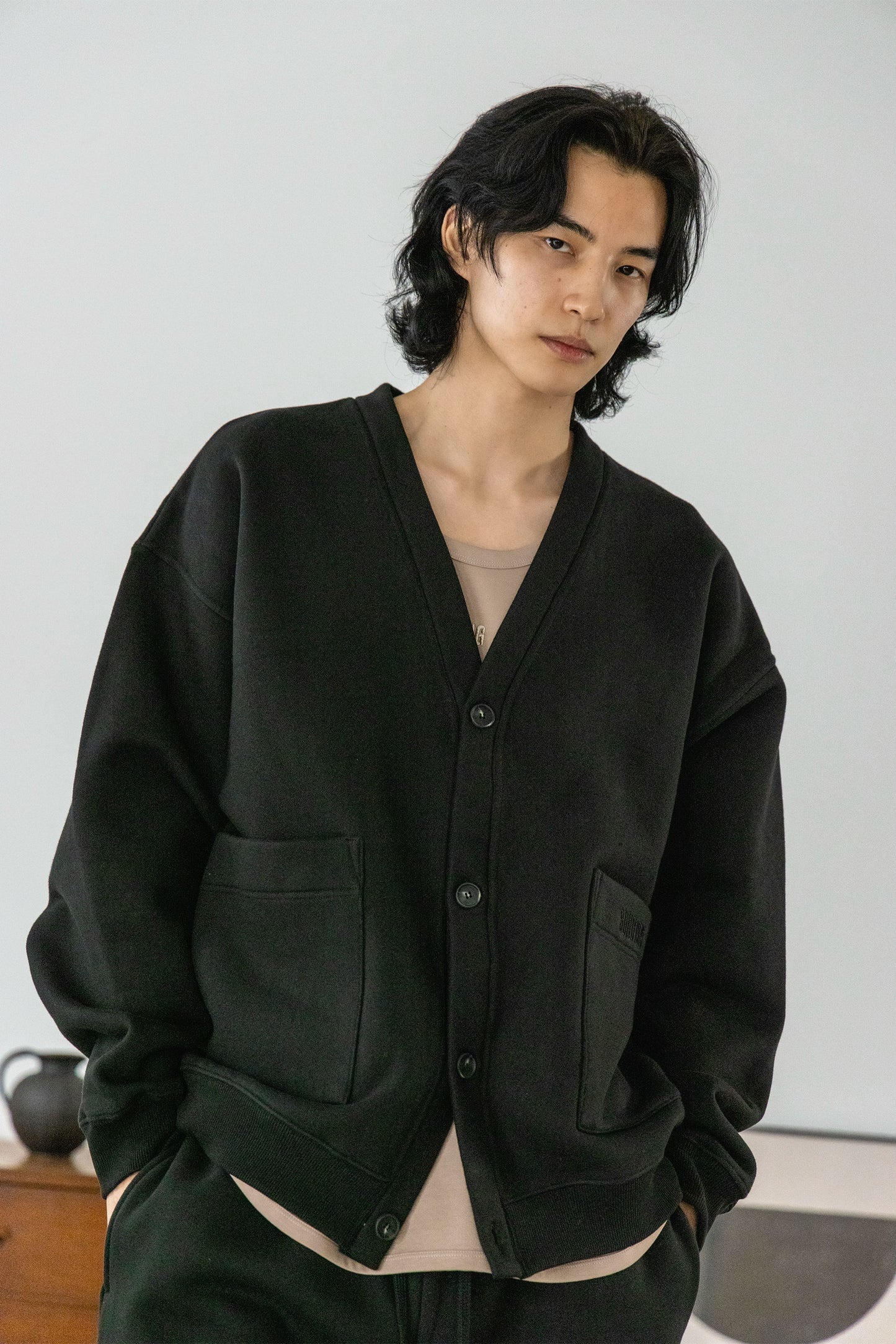 BRUSHED SWEAT CARDIGAN