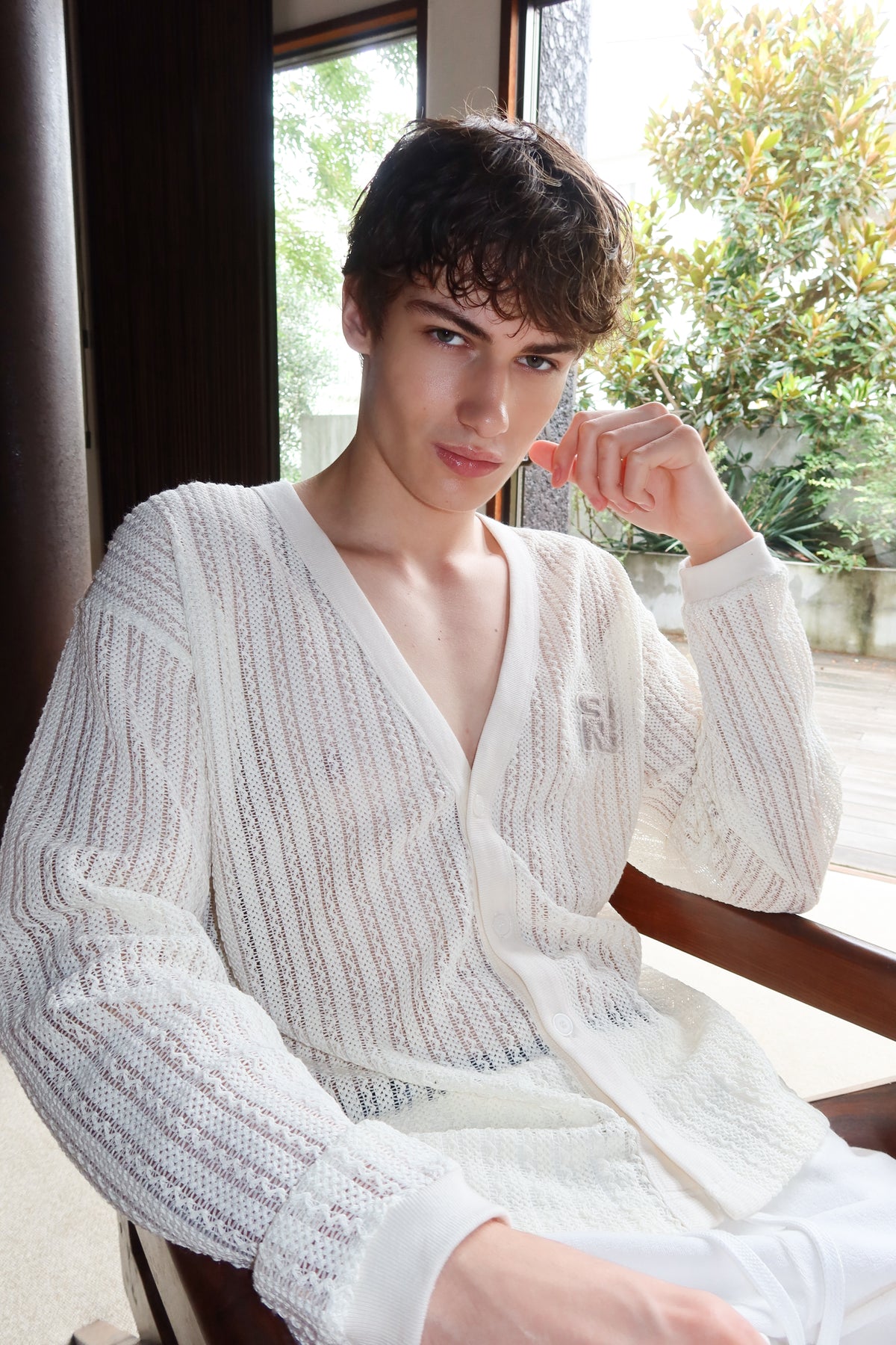 OPENWORK MESH CARDIGAN