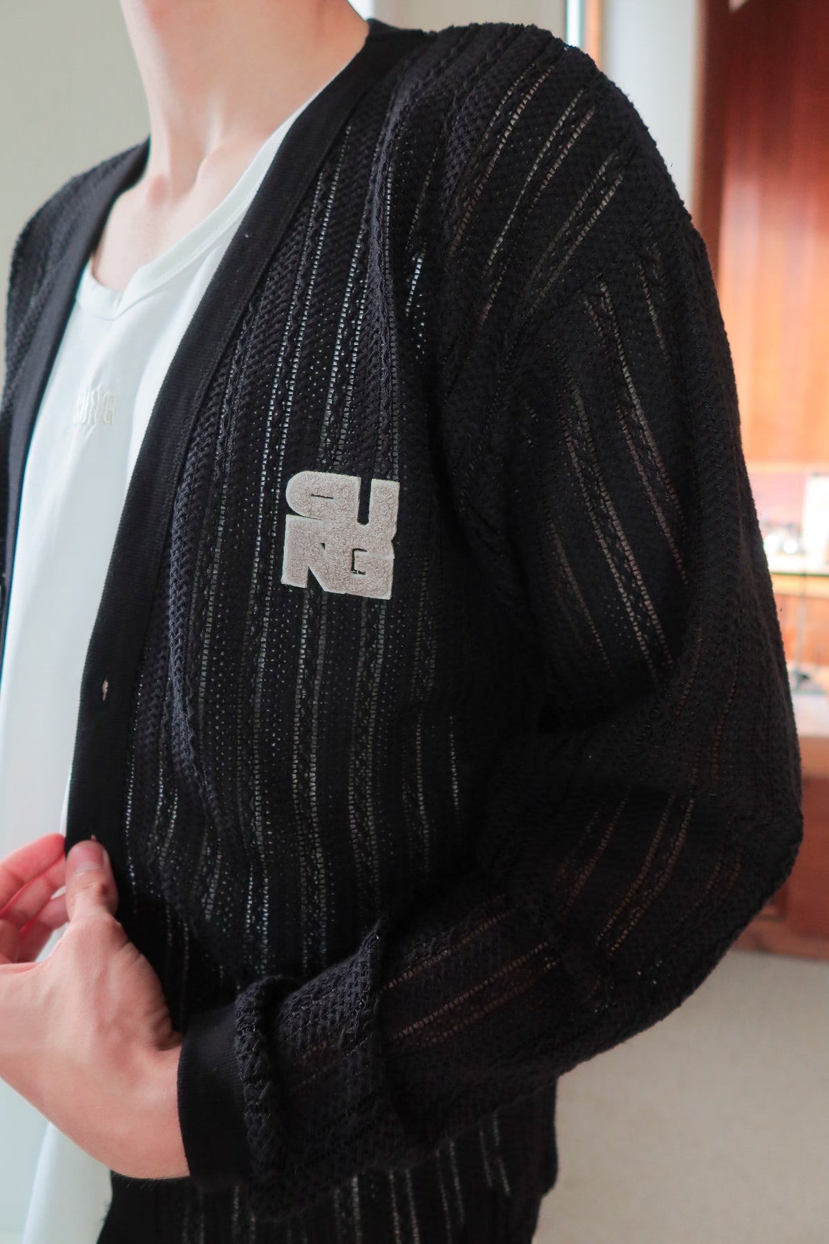 OPENWORK MESH CARDIGAN