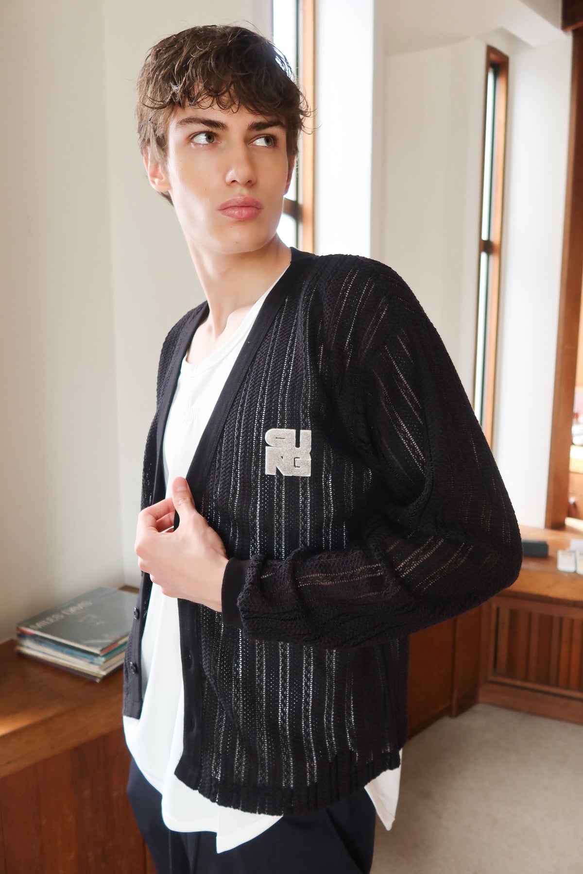 OPENWORK MESH CARDIGAN