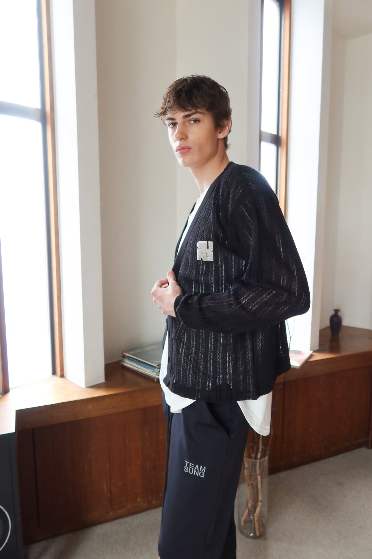 OPENWORK MESH CARDIGAN