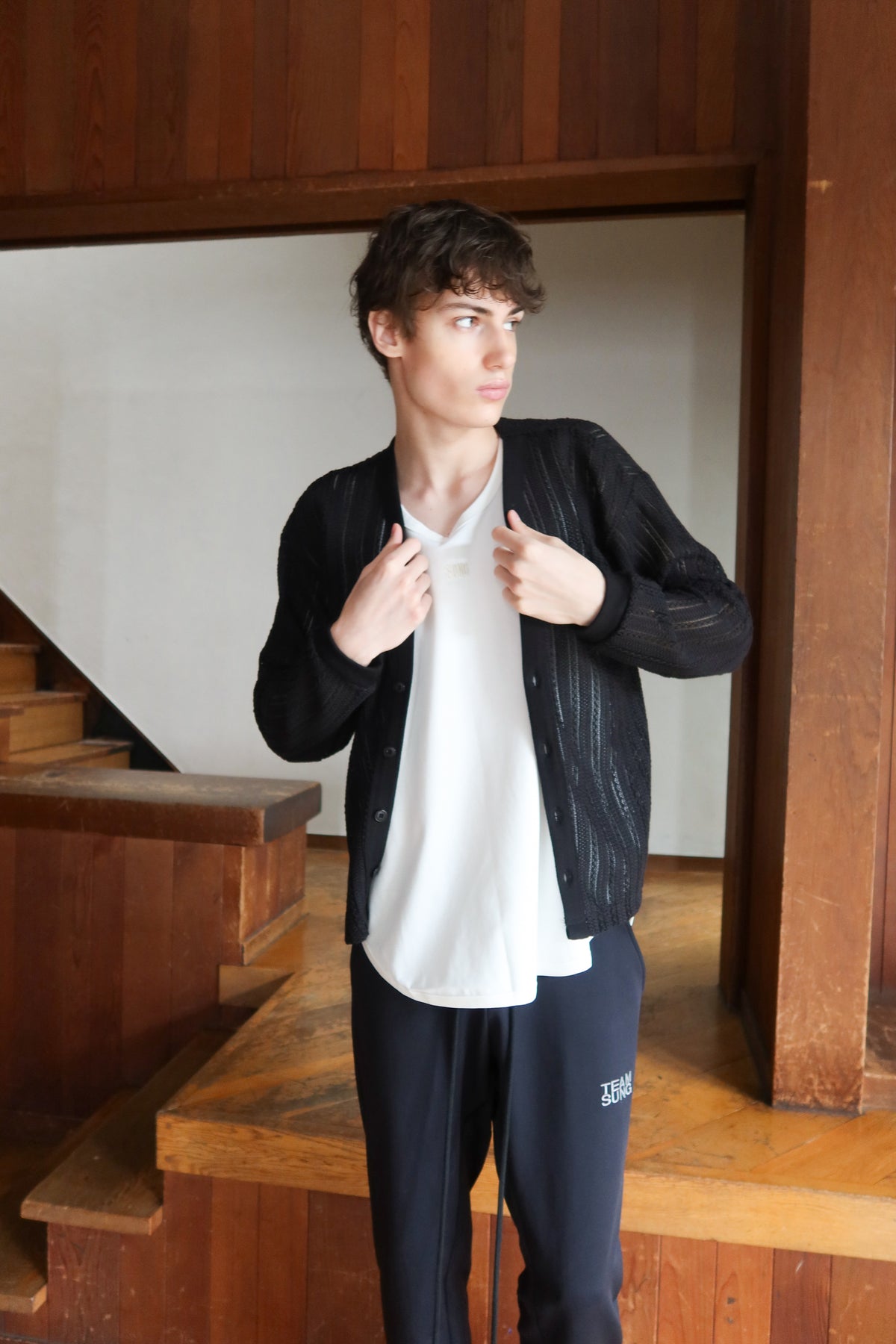 OPENWORK MESH CARDIGAN