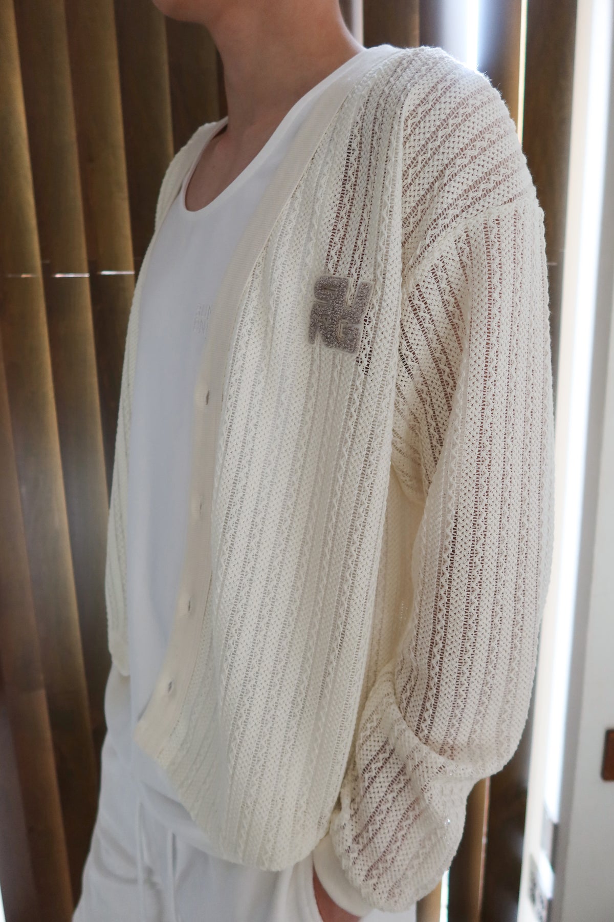 OPENWORK MESH CARDIGAN
