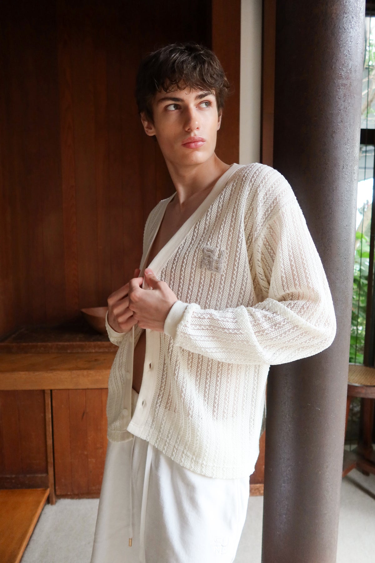 OPENWORK MESH CARDIGAN
